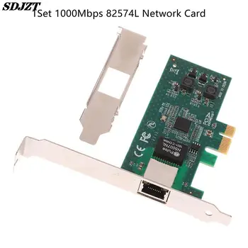 1Set 1000Mbps Gigabit Ethernet 82574L Chipset Desktop PCI-E X1 Tinklo plokštė RJ-45 LAN Adapteris Keitiklis, Tinklo Valdytojas
