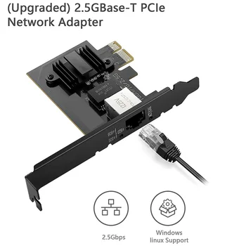 2.5 GBase-T Tinklo plokštė PCIe I225V 2,5 G/1G/100Mbps PCI Express Gigabit Ethernet Kortele RJ45 LAN Adapteris Keitiklis