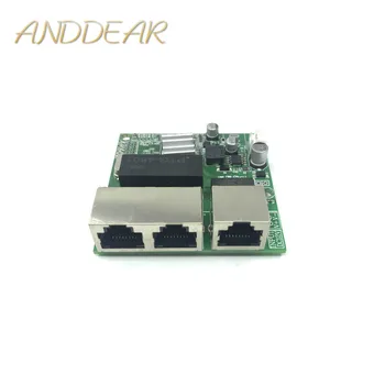 3-port Gigabit switch modulis yra plačiai naudojamas LED eilutė 3 port 10/100/1000 m susisiekti uosto mini switch module PCBA Plokštė