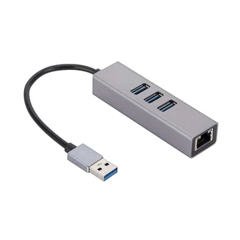 Aliuminio Lydinys USB Gigabit ethernet Tinklo plokštė 3 Uosto 3.0 HUB USB į RJ45 Gigabit ethernet Tinklo plokštė Ethernet Adapter