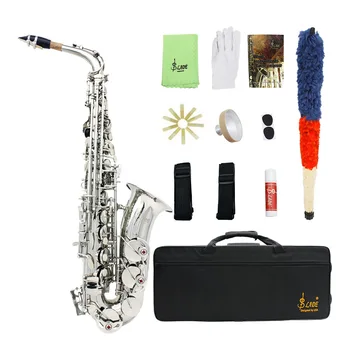 Alto saksofonas E. butas alto saksofonas auksas, sidabras white shell klavišą saksofonas