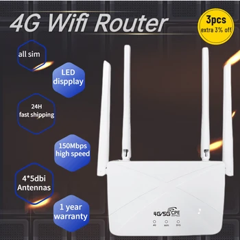 Belaidis 4G Modemas Maršrutizatorius 300Mbps Wifi Router Modifikuotų Mobile Hotspot Atrakinti VISUS TELCO Su SIM Kortelės Lizdas+5dbi Tiesa Antenos