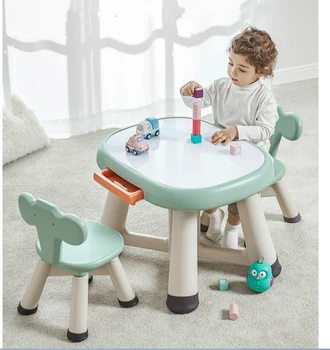 Daugiafunkcinis Vaikų Stalas ir Kėdės, Kūdikių Stalo Kėdė Nustatyti Mokymosi Stalo Žaidimo Mokslo Stuburo Apsaugos Stalas Vaikams