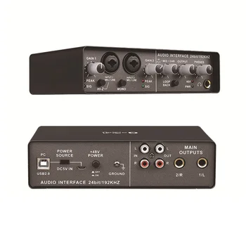 DIXSG Q-24 Q-22 Audio Sąsaja Garso plokštė Su Stebėti Maišymo Konsolės Įrašymo Studijoje Mikrofonas 48V Phantom Power Garso Maišytuvas