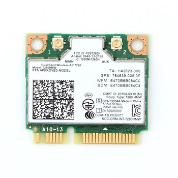 Dual Band Wireless Card Intel 7260 7260ac 7260HMW ac7260 Mini PCI-E 2.4 G/5 ghz Wlan, 