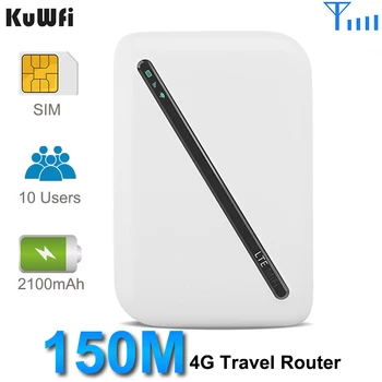 KuWFi 4g WiFi Maršrutizatoriaus Su Sim Kortelės Lizdą, 150Mbps Mobilus WiFi Hotspot Prietaisą Didelės Spartos 