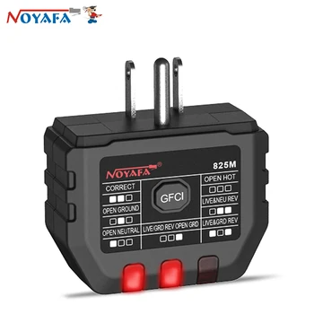 NOYAFA NF-825M Lizdas Testeris GFCI Plug Testeris Standarto JAV Elektros Lizdą Detektorius 7 Vaizdo LED Ekranas Bandymai