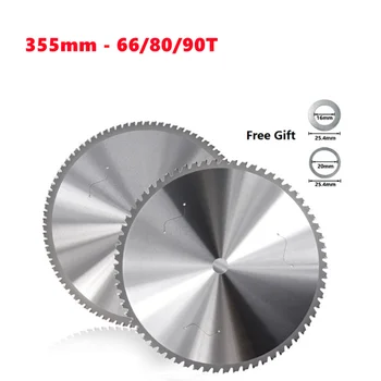 Sunku lydinio pjovimo diskas pjovimo geležies, diskinio pjūklo ašmenys 355mmx2.6x2.0x25.4x66T/80T/90T aliuminio, ketaus, plieno, metalo pjovimo diskas