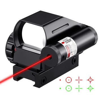 Taktinis Reflex Akyse Riflescope Raudona Žalia Lazerio taikymo Sritis 4 Tinklelis, Prognozuojama, Dot Akyse taikymo Sritis Medžioklės Optika už 11mm/20mm Geležinkelių
