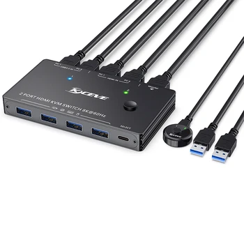 USB3.0/8K HDMI suderinamus KVM SWITCH Žaidimas perjungti Ekrano Dalijimasis Multi-funkcija Jungiamojo HDMI suderinamus Splitter Perjungti USB Hub