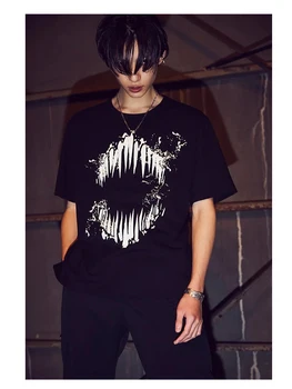 y-3 Aštri-ieško burną Tamsiai stiliaus Unisex trumpomis rankovėmis T-shirt y3 yohji yamamoto marškinėliai topai laisvi o-kaklo negabaritinių tees marškinėliai