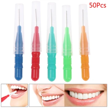 50Pcs Higienos Minkštas Dantų Siūlas Lazdos dantų krapštuką, Valyti Dantis, Siūlas Galvos Higiena, Dantų Plastiko Tarpdančių Šepetėliu dantų krapštuką