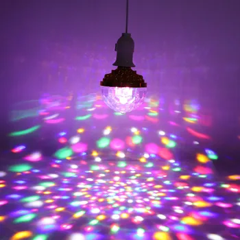 6W RGB Lemputė Sukasi Kamuolys Lemputės, LED RGB, Aplinkos Šviesos Su 8,2 pėdų Kištuko Laidą KTV Baras JAV Plug 110‑240V
