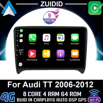 Android 10.0 DSP CarPlay Automobilio Radijo Multimedia Vaizdo Grotuvas Auto Stereo GPS Audi TT MK2 8J 2006 m. - 2014 m., 2 Din DVD 4G+64G SWC