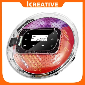 Icreative YR-Q90 Cd Grotuvas, Nešiojamas Su Ausinėmis Hifi Garso Skaidrus Touch Kontrolės Walkman Su Display & Eq Cdplayer