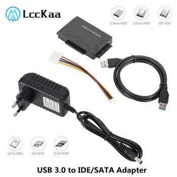 LccKaa SATA į USB IDE Adapteris USB 3.0 Sata 3 Laidas 2.5 3.5 Kietajame Diske HDD SSD Konverteris IDE, SATA Adapteris Su Maitinimo