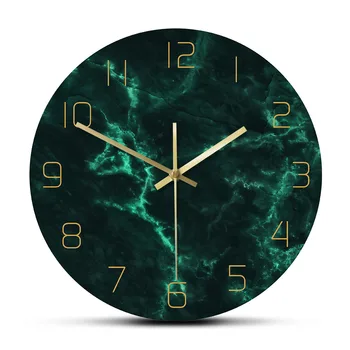 Marmuro Modelis Žalia Šiaurės Sieninis Laikrodis Kambarį Dekoratyvinių Laikrodis Minimalistinio Meno Namų Dekoro Kūrybos Turas Spausdinti Sieninis Laikrodis