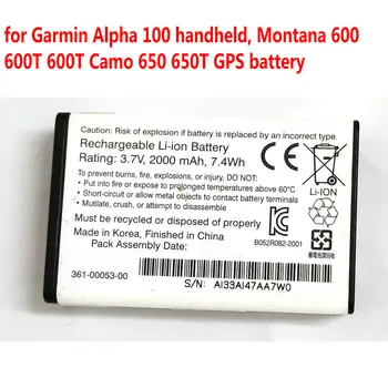 Naudoti Originalus, 3,7 V 2000mAh 361-00053-00 Garmin Alpha 100 Rankinės, Montana 600 600T 600T Camo 650 650T GPS Baterija