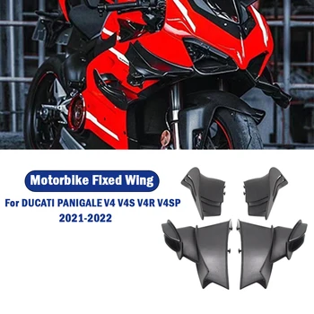 Pusė Winglet Motociklų Aksesuarų Spoileris Sparno Lauktuvės prekinis, galinis Stiklo už DUCATI PANIGALE V4 V4S V4R 2021 2022 4PCS Juoda