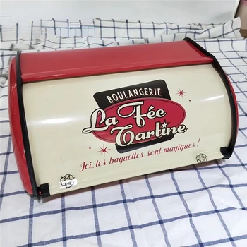 Retro Vintage Dizaino Namų BreadBox Virtuvės Skaitiklis Sauso Maisto Saugojimo Konteineris, Vakarienė Ritininis Pyragaičiai, Kepiniai, Duonos Bin