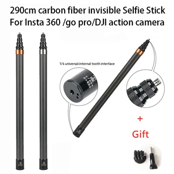 Už Insta360 nematomas selfie stick 290cm anglies pluošto pratęstas selfie stick insta360 veiksmų selfie klijuoti anglies eiti pro lazdos