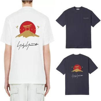 Vasaros Yohji Tee Yamamoto vyriški T-shirt Japonijos fudži Spausdinti Y3 Atsitiktinis Palaidų Medvilnės trumpomis Rankovėmis Viršuje Vyrams ir Moterims